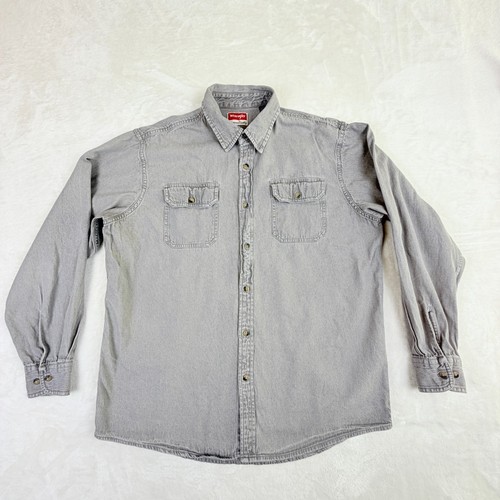 Wrangler shirt mens - l, grey