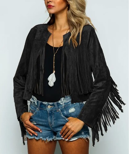 Ladies suede jacket - jacket,