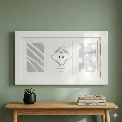White photo frame aperture - white,