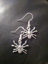 Silver Spider Earrings