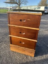 Vintage Mid Century Side Table Chest Of Drawers Pencil Reed Bamboo Wood