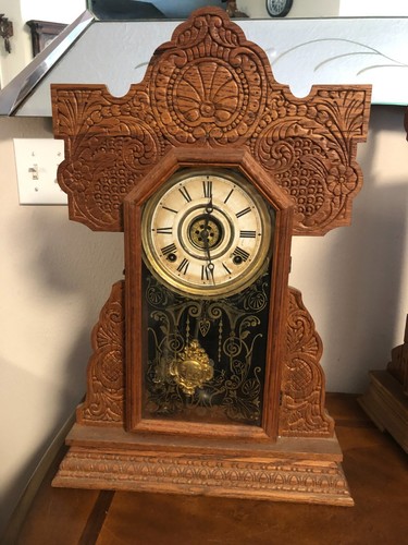 Vintage gingerbread clock - vintage,