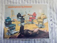 Vintage 1950’s BELMONT Barber Chair NUDE MODEL Sign/Ad