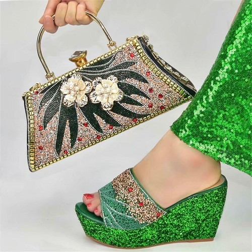 Luxury party wedge slide shoe - wedge,