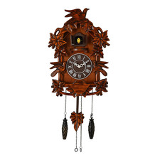 Cuckoo Clock Mahogany Bird on Top Wooden Case - Large