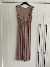 John Lewis Girls Rose Gold Metallic Culottes Jumpsuit Wedding, Party Size 10 Yrs