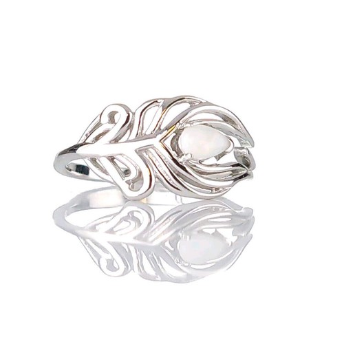 Sterling silver opal ring - sterling,
