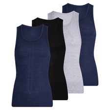 Mens Ribbed Vests 100% Cotton