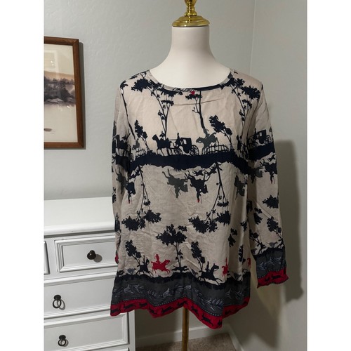 Equestrian toile print - toile, blouse