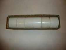 Napkin Rings, vintage set of 6, white Bakelite ?