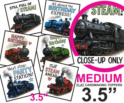 Steam train card toppers - train,