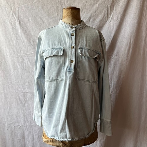 Half placket denim cotton - placket,