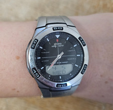 Casio Wave Ceptor WVA-105H 2758 Men’s Wrist Watch Working Stainless Steel Strap