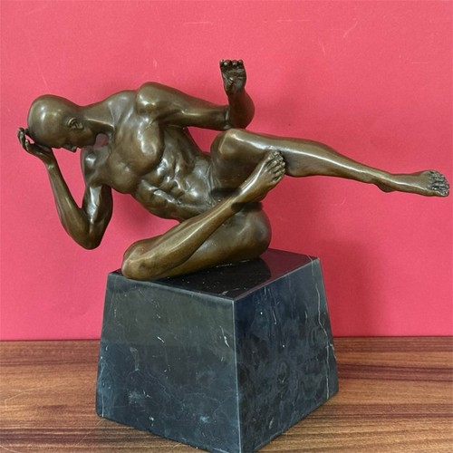Bronze strongman sculpture - bronze,