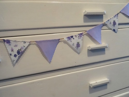 Mini bunting purple roses - mini, &