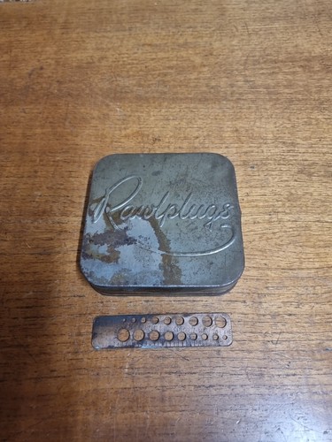 Vintage rawplug embossed tin - vintage,