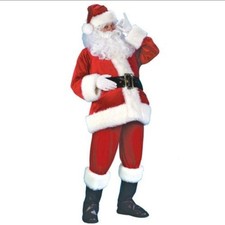 Unisex Santa Claus Costume 7-Piece Set – Hat, Beard, Belt, Boots, Plush Xmas...