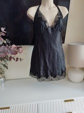 La Senza black satin halter