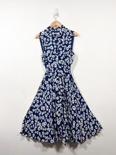 Hobbs Dress UK 12 Blue White