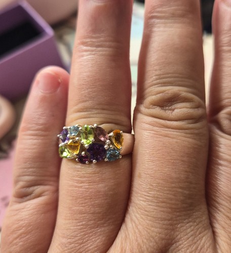 Qvc multi gem ring size - gem,