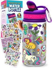 Purple Ladybug Design Your Own Water Bottle - Bpa Free, Stickers