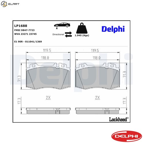 Brake pad set disc - disc,
