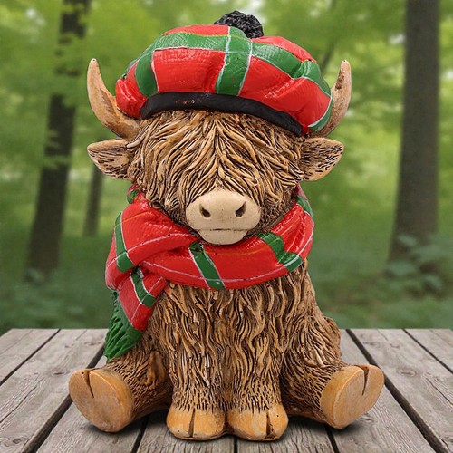 Happy highland cow figurine - cow,