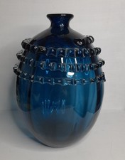 Peacock Blue Glass Vase Large