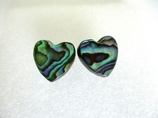 ABALONE SHELL HEART STUD