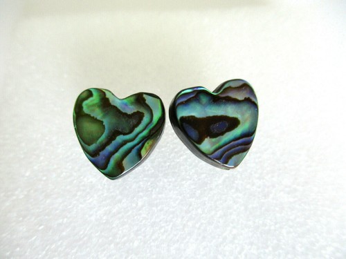 Abalone shell heart stud - abalone,