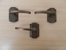 3 x Vintage Original 1930's Art Deco YALE Brass Door Handle Handles