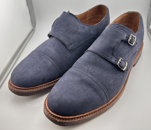 Frye navy suede double monk - frye,