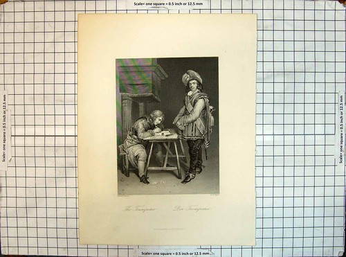 Old print engraving - old,