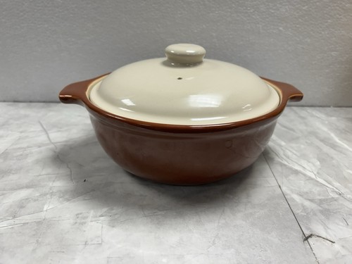 Vintage stoneware casserole - stoneware,