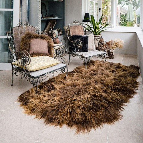 Icelandic sheepskin rug rusty - icelandic,