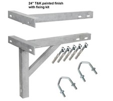 T&K Wall Bracket 24” Aerial Radio Satellite mast pole fixing U bolt+ mungo bolts