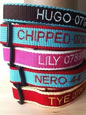 Dog Puppy Collar Custom Personalised Embroidered Lasered Eco Friendly Multicolor