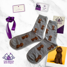 COCKAPOO SOCKS BROWN CHOCOLATE COCKERPOO SOCKS UNISEX ONE SIZE FIT UK 5 - 11