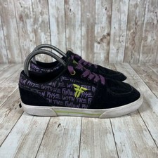 Fallen Kids Skate Shoes Rise With The Fallen Black Purple Suede Sneakers US 5