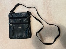 Black Leather Shoulder Bag Small Size made by Lorenz Accessories 