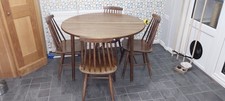 Vintage 1970s Dinette Dining Table And 4 Chairs With Two Drop Leaves