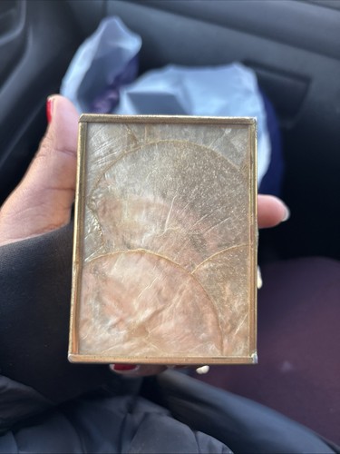 Vintage capiz shell hinged - vintage,