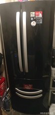 Hotpoint Quadrio Combi FFU4DK American style fridge freezer Black Used