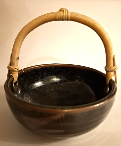 Studio pottery bowl 4cm - pottery, 13.4cm