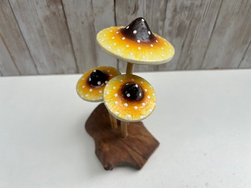 Wooden mushroom sculpture - wooden,