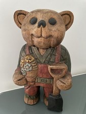 Solid Wooden Carved Teddy