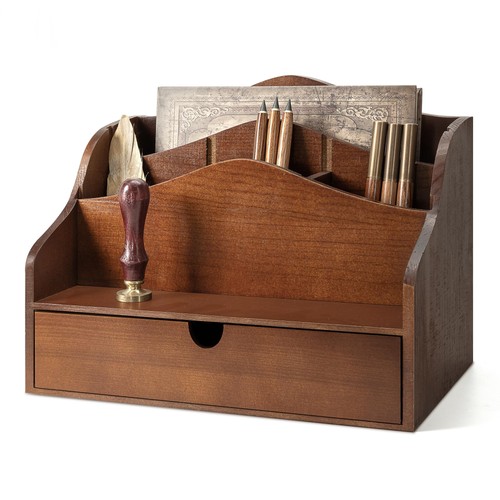 Pine wood mail organizer - wood,