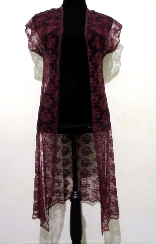 Vintage 1970s burgundy lace - vintage,