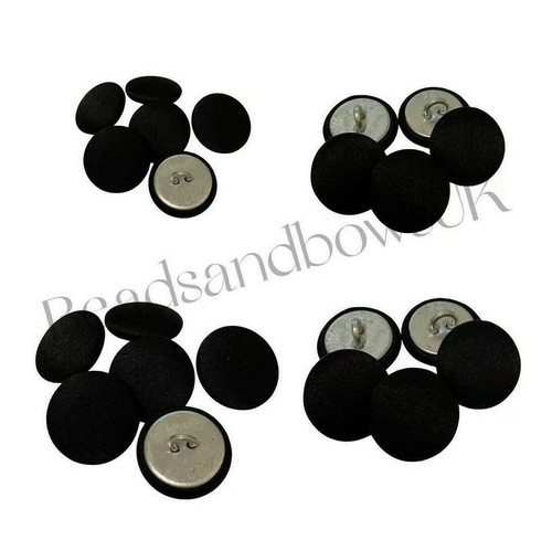 Black satin covered - covered, buttons