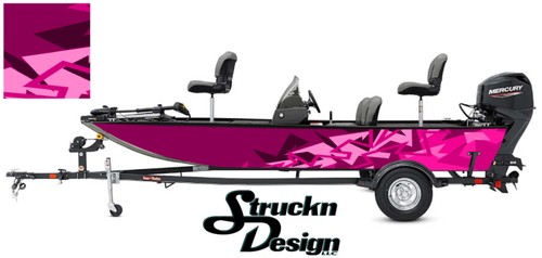 Graphic wrap pink bass boat - pink,